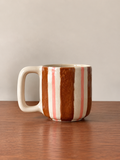 Stripey Mugs - Brown & Pink